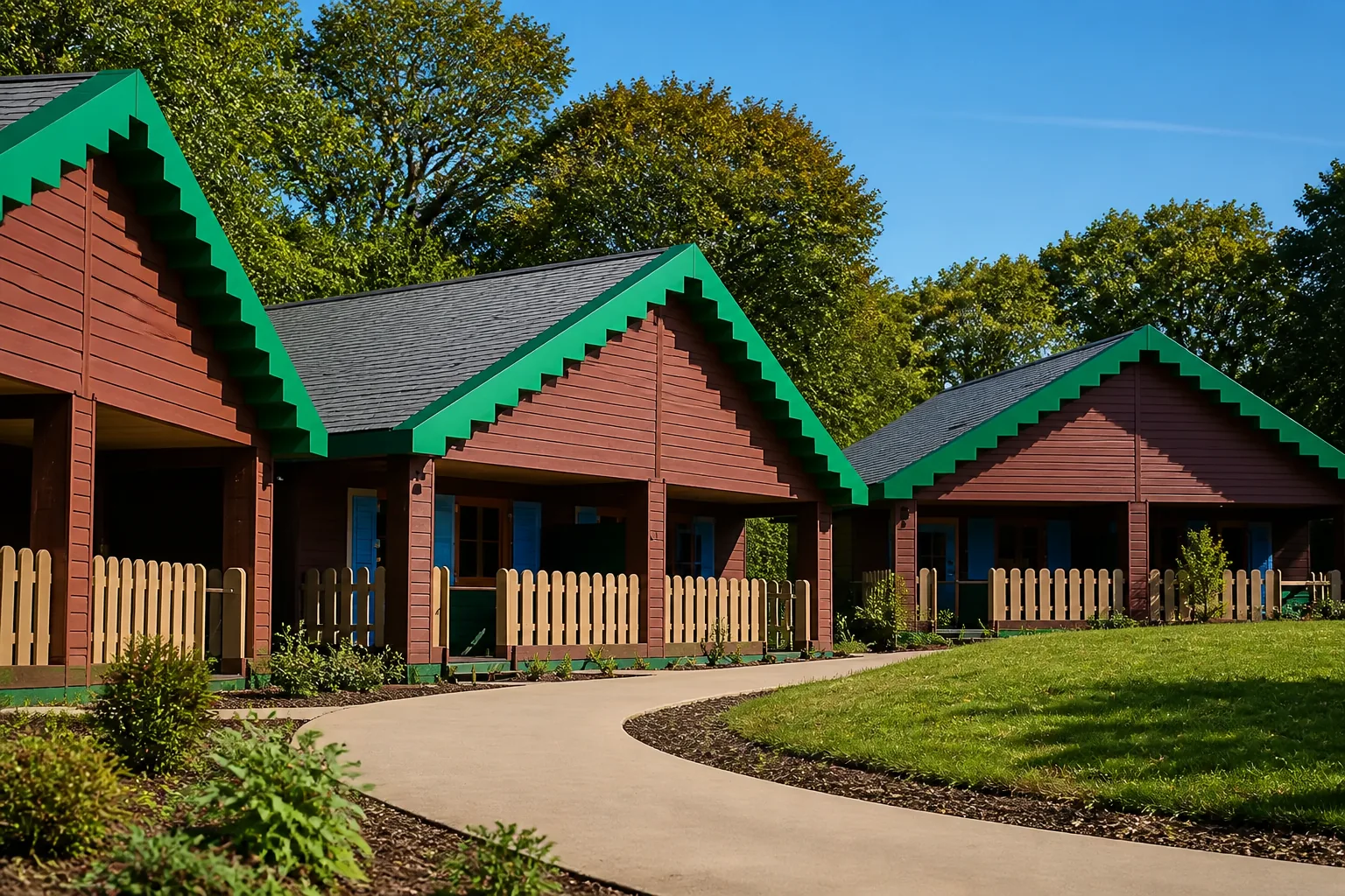 Lodge cabins beside the resort